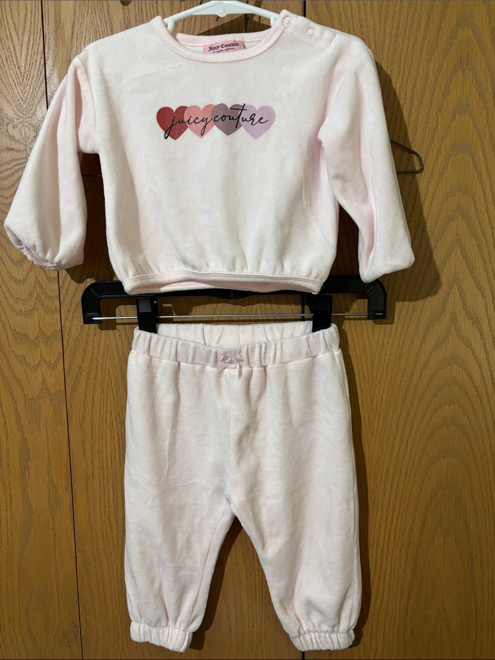Juicy Couture Light Pink Heart Logo Two-Piece Set 12 months